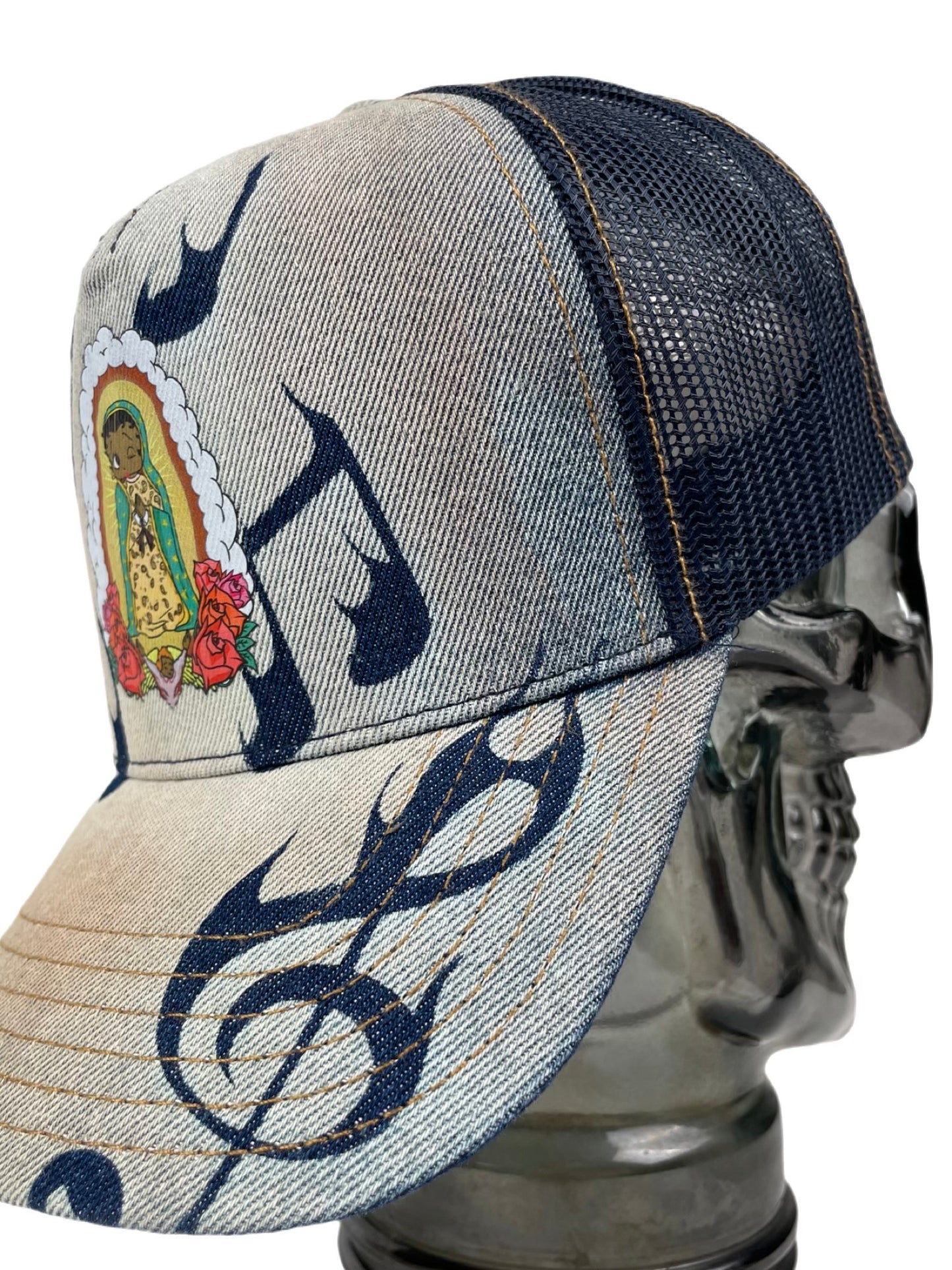 Guadalupe Betty Boop Acid Wash Trucker