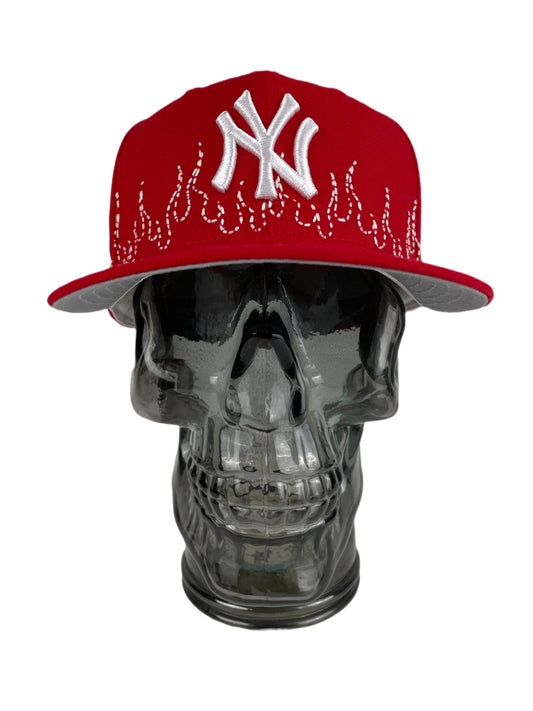 Red New York Yankees Sashiko Fitted